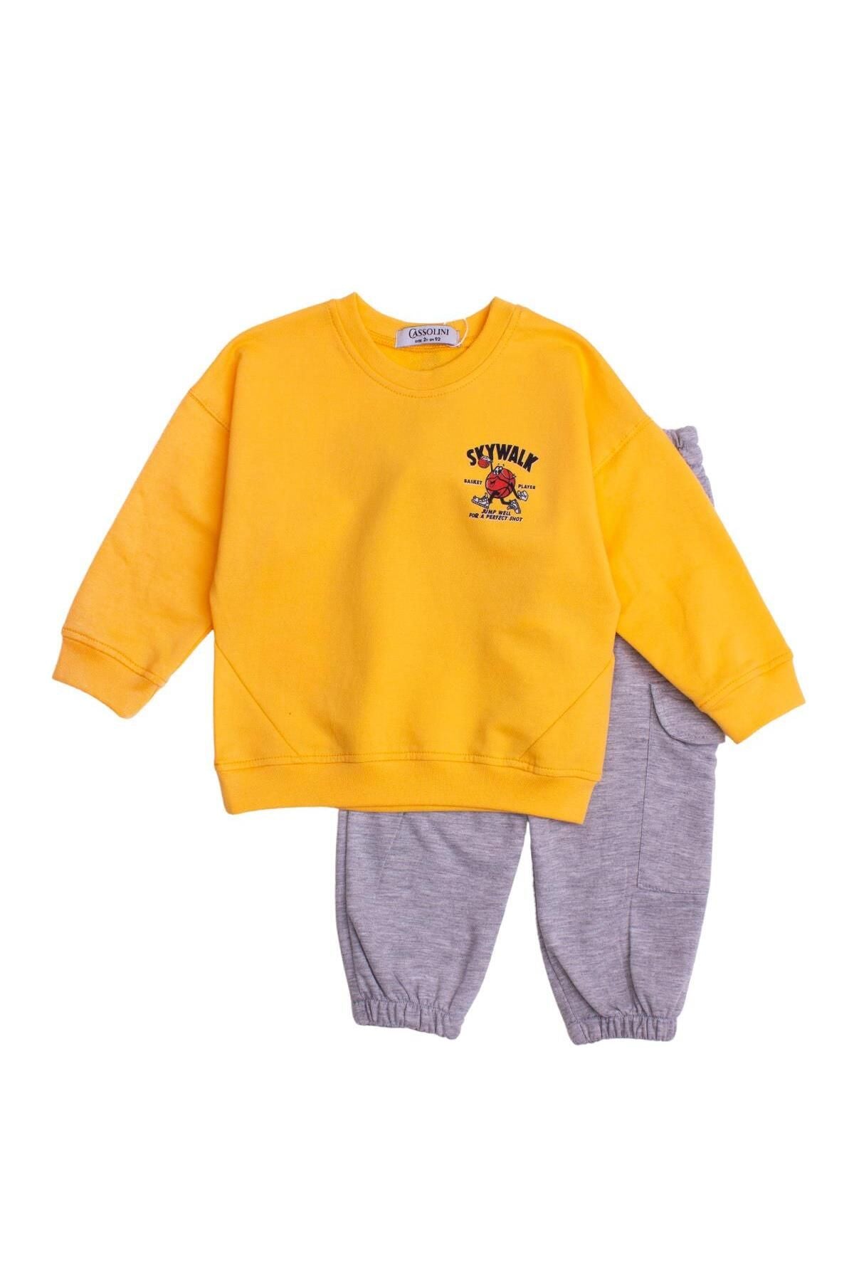 Skay Walk Baskılı Oversize Alt Üst Bebek Çocuk Eşorfman Takımı